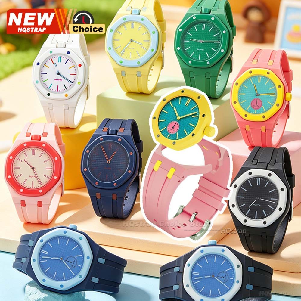 2-in-1 PC Case + สายซิลิโคนสําหรับ Swatch X สําหรับ AP Royal Pop Pocket Watch เปลี่ยนนาฬิกาข้อมือแบบบูรณาการการปรับเปลี่ยนอุปกรณ์เสริม
