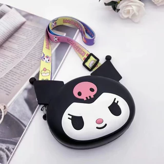 ZZ HOME01 Sanrio กระเป๋าสะพายไหล่ ซิลิโคน ลาย Hello Kitty Kuromi My Melody Labubu ใส่เหรียญได้ ของเล่นสําหรับเด็ก