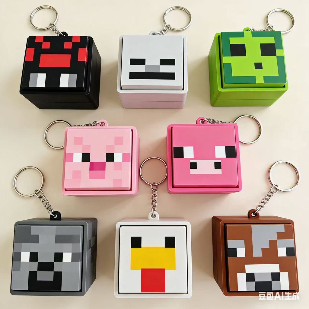 Preferred#3d Printed toy Minecraft stress-relief press-key mechanical keyboard feel clicker stress-relief keychain pendant MQ L
