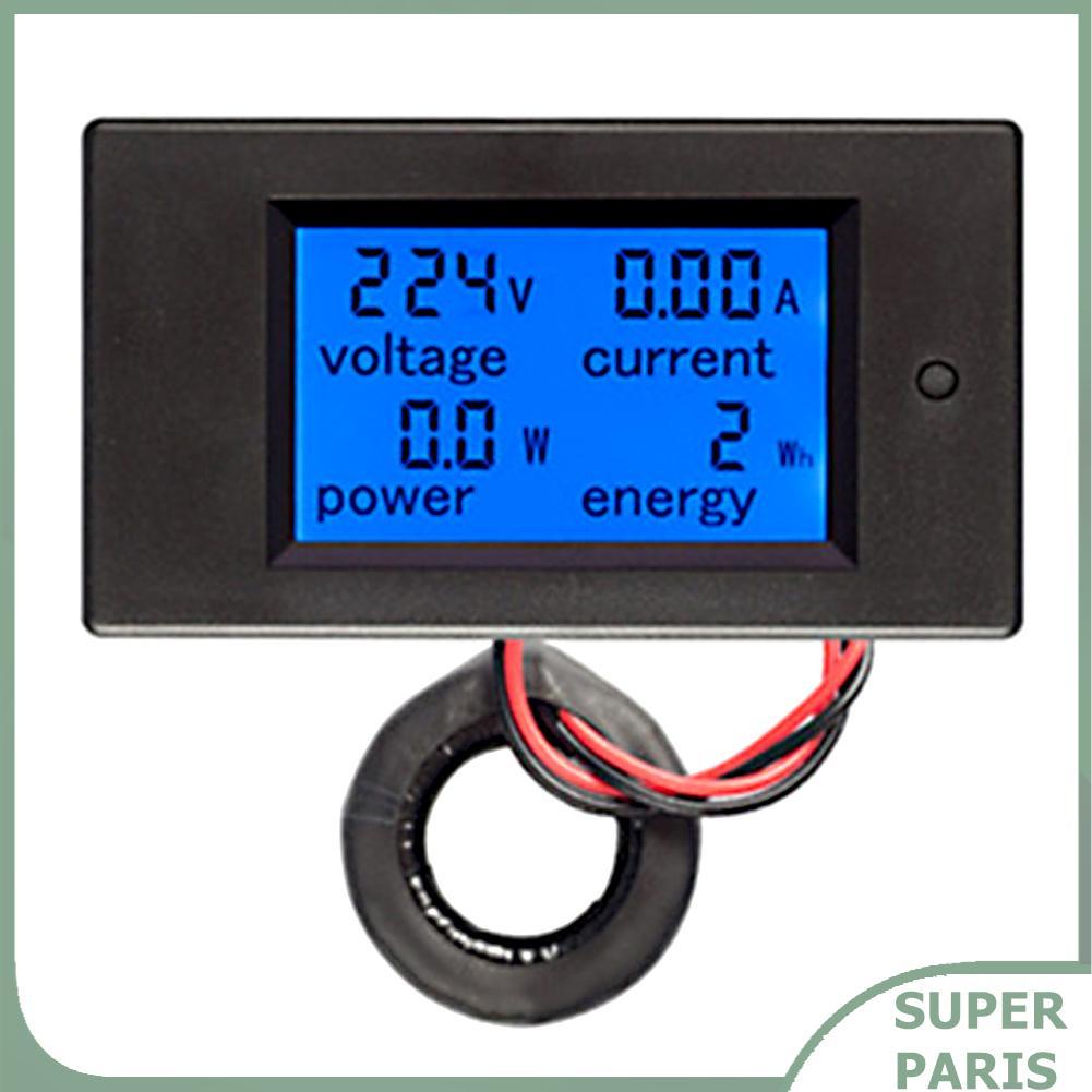 Superparis PZEM-061 ฟังก์ชั่นปลุกเกินพิกัดมัลติฟังก์ชั่น แรงดันไฟฟ้า ปัจจุบัน พลังงาน จอแสดงผลพารามิ