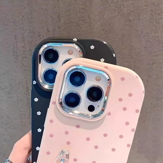 เคสโทรศัพท์ลายดอกไม้ขนาดเล็ก กรอบชุบด้วยไฟฟ้า ไอโฟน11 For iPhone12 13 14 15Pro MAX X XS XR XS 7 8Plus SE2020