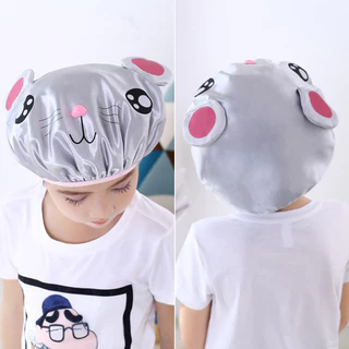 หมวกอาบน้ำกันน้ำสองชั้นสำหรับเด็ก ลายการ์ตูนรูปสัตว์น่ารัก