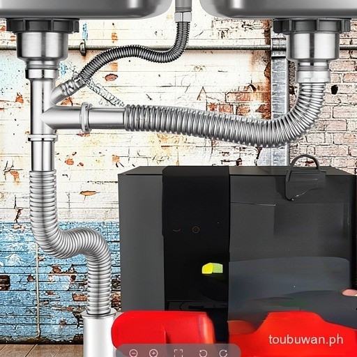 ห้องครัวผักอ่างล้างหน้า Downcomer อุปกรณ์เสริมสแตนเลสถังน้ํา Drainer Sink Double-Slot ระงับกลิ่นกายท