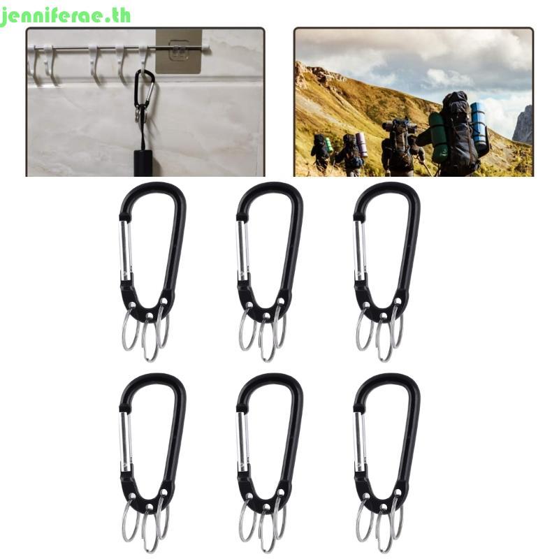 Jenniferae 6 แพ็ค Travel Carabiner สกรูล็อค Carabiner ตกปลา ปีนเขา Carabiner