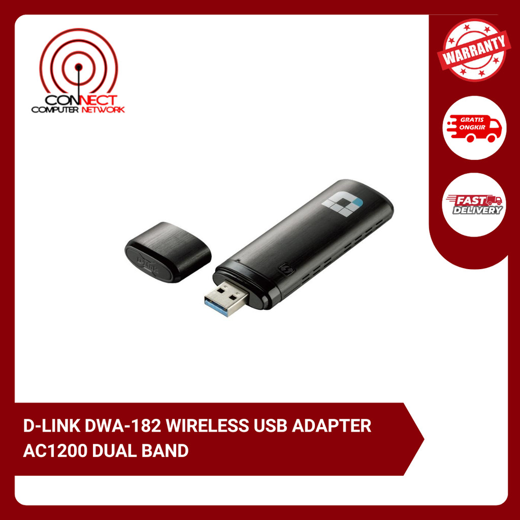 D-LINK DWA-182 อะแดปเตอร์ USB ไร้สาย AC1200 DUAL BAND