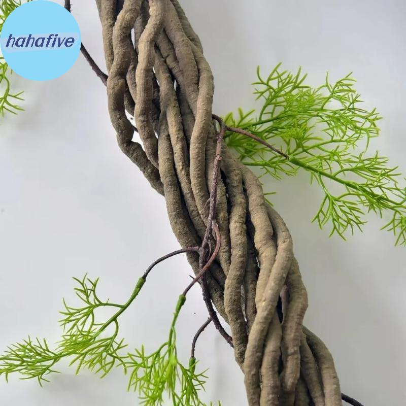 HAHA PVC ปลอมหวายปีนเขาพืช Wigwam เนื้อที่สมจริง DIY Rainforest ภูมิทัศน์ตกแต่งสําหรับห้องนั่งเล่นหน