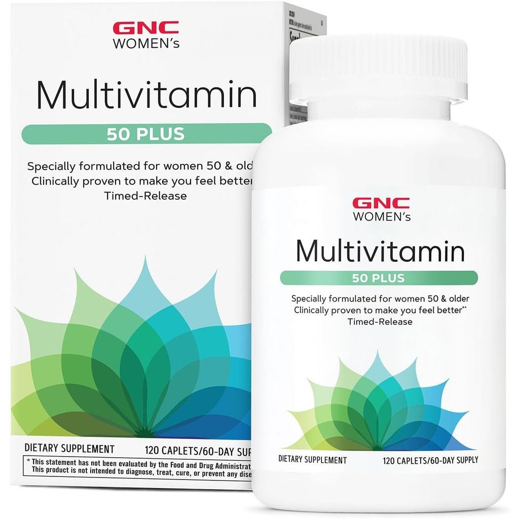 GNC Jiananxi 50 Plus แคปซูลวิตามินรวม, การปกป้องทางคลินิกรู้สึกดีขึ้น, วิตามินดี-3, ภูมิคุ้มกันแข็งแ