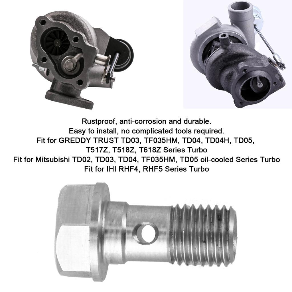 Calinodesign Turbo Oil Feed Rectrictor M10x1.25 สแตนเลส Recticted Fit สําหรับ Mitsubishi TD02 TD03 T
