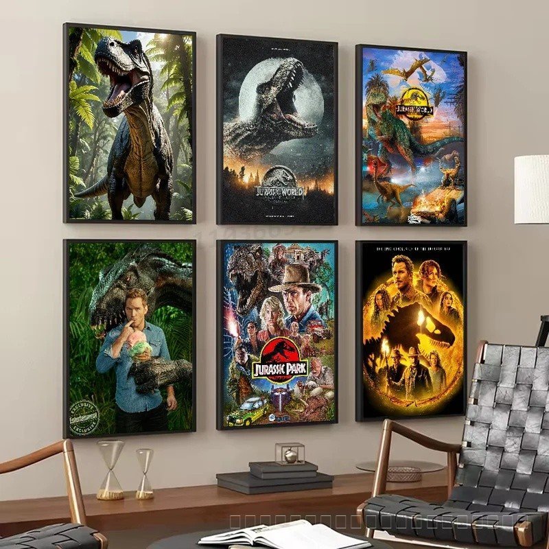J-Jurassic Park โปสเตอร์ Self-กาวศิลปะกระดาษกันน้ําสติกเกอร์กาแฟ House Bar Room Wall Decor