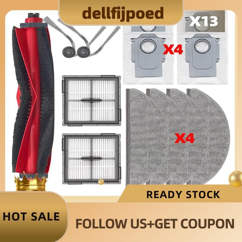 dellfijpoedอุปกรณ์เสริมเปลี่ยนหลักแปรงด้านข้าง Mop ผ้ากรองถุงเก็บฝุ่นสําหรับ Q8/Q8/Q8+ /Q8 /Q8 +