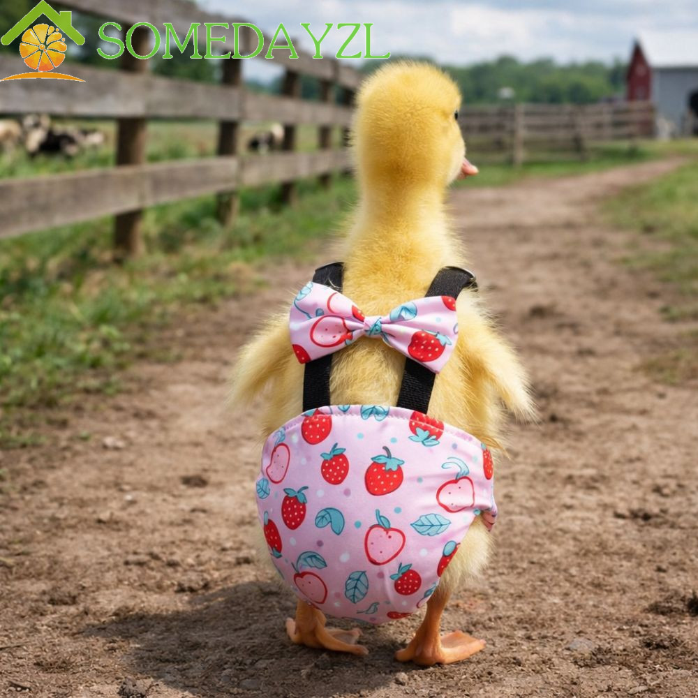 SOMEDAYZL ผ้าอ้อมเป็ด, Bowknot Design Breathable ไก่กางเกงสรีรวิทยา,ผลไม้รูปแบบล้างทําความสะอาดได้วงยืดหยุ่นชุดสัตว์ปีกเป็ดห่าน
