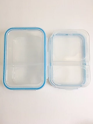 กล่องใส่อาหารแบ่ง 2 ช่อง เข้าไมโครเวฟได้ ฝาล็อค 4 ด้าน Snap Lock