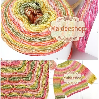ไหมพรมFairyland ไหมพรมสีเหลือบ น้ำหนัก 100 กรัม Velvet Cake Yarn