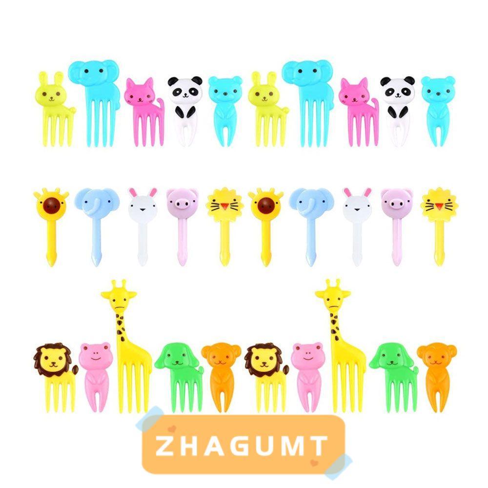 ZHAGUMT366KB 10 PCS/ 30 PCS เด็กส้อมผลไม้เด็กของขวัญผัก Crockery เด็กวัยหัดเดินน่ารัก Mini การ์ตูนสั