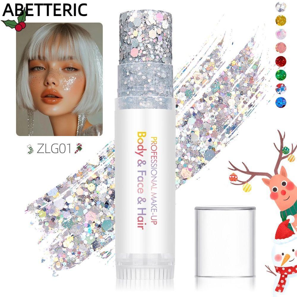 ABETTERIC Body Glitter Stick, Long Lasting Shine Chunky Glitter Facial Stick, อเนกประสงค์เหงื่อกันน้