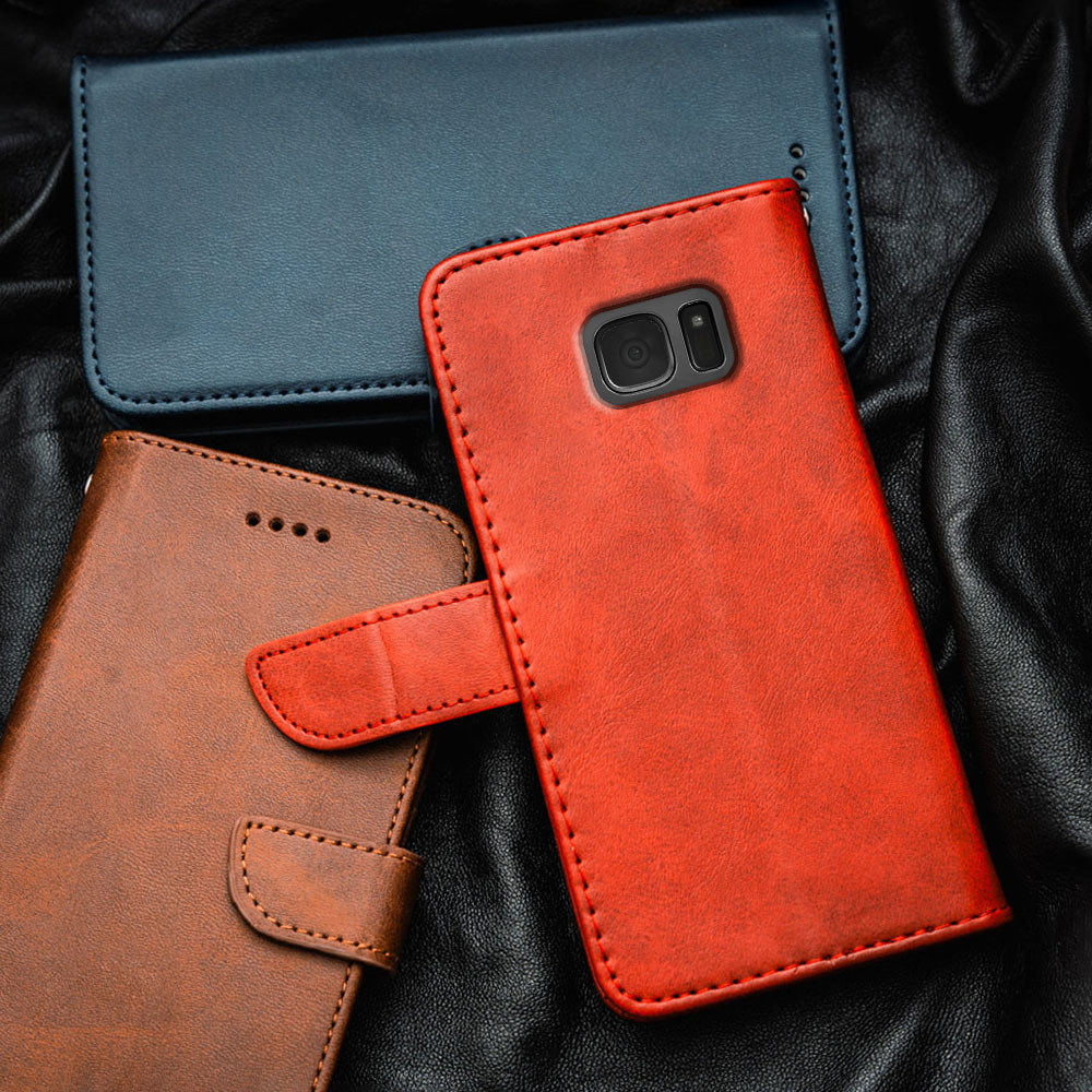 สําหรับ Samsung Galaxy S7 Edge SM-G935F SM-G935FD SM-G930F พรีเมี่ยมหนัง Flip-Top เคสโทรศัพท์กระเป๋าสตางค์ในตัวผู้ถือบัตร Kickstand กันกระแทก