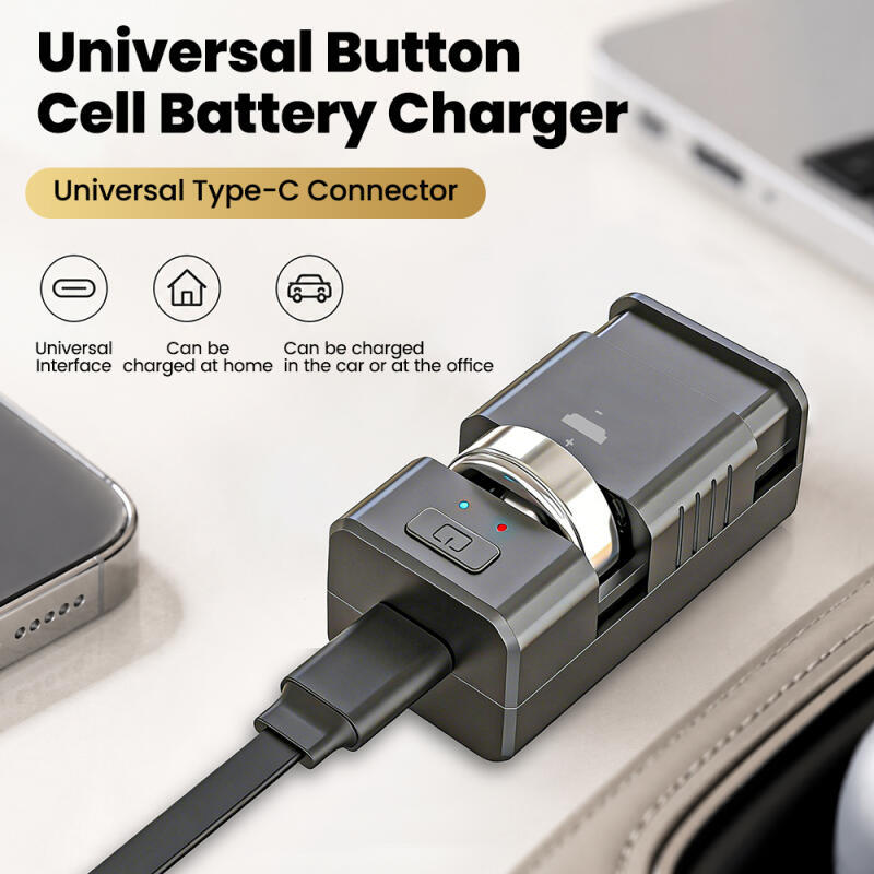Type-C Single Slot LIR ปุ่มแบตเตอรี่ Charger Universal แบตเตอรี่ลิเธียมเหรียญ Fit LIR1025-LIR3048 สําหรับกุญแจรถนาฬิกา