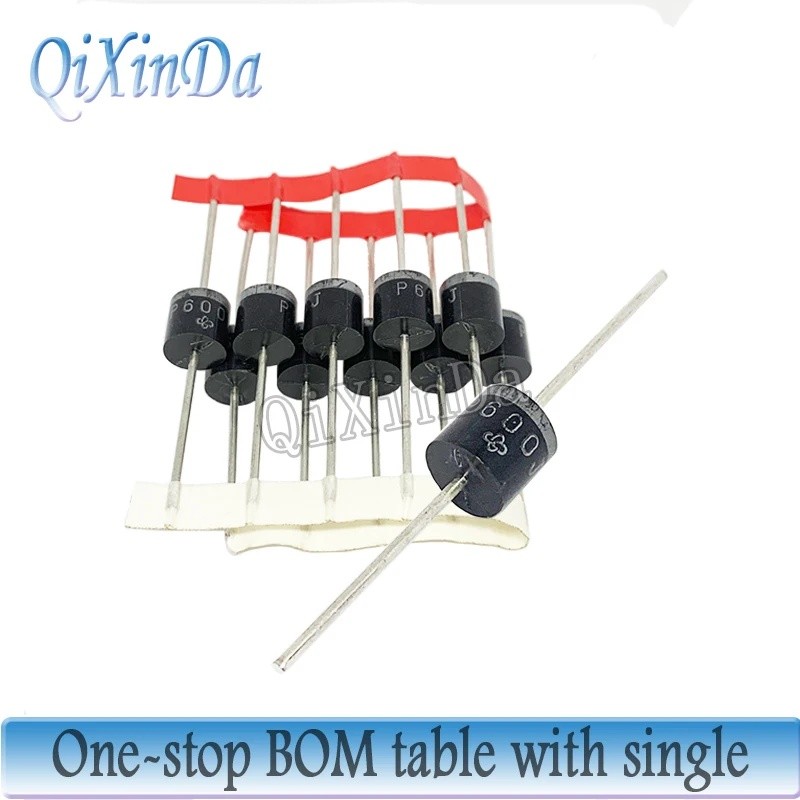 10PCS P600M P600K P600J P600G P600D R-6/P-600 P600J-E3/54 6A/200V ถึง 1000V ไดโอดวงจรเรียงกระแสชิปใน