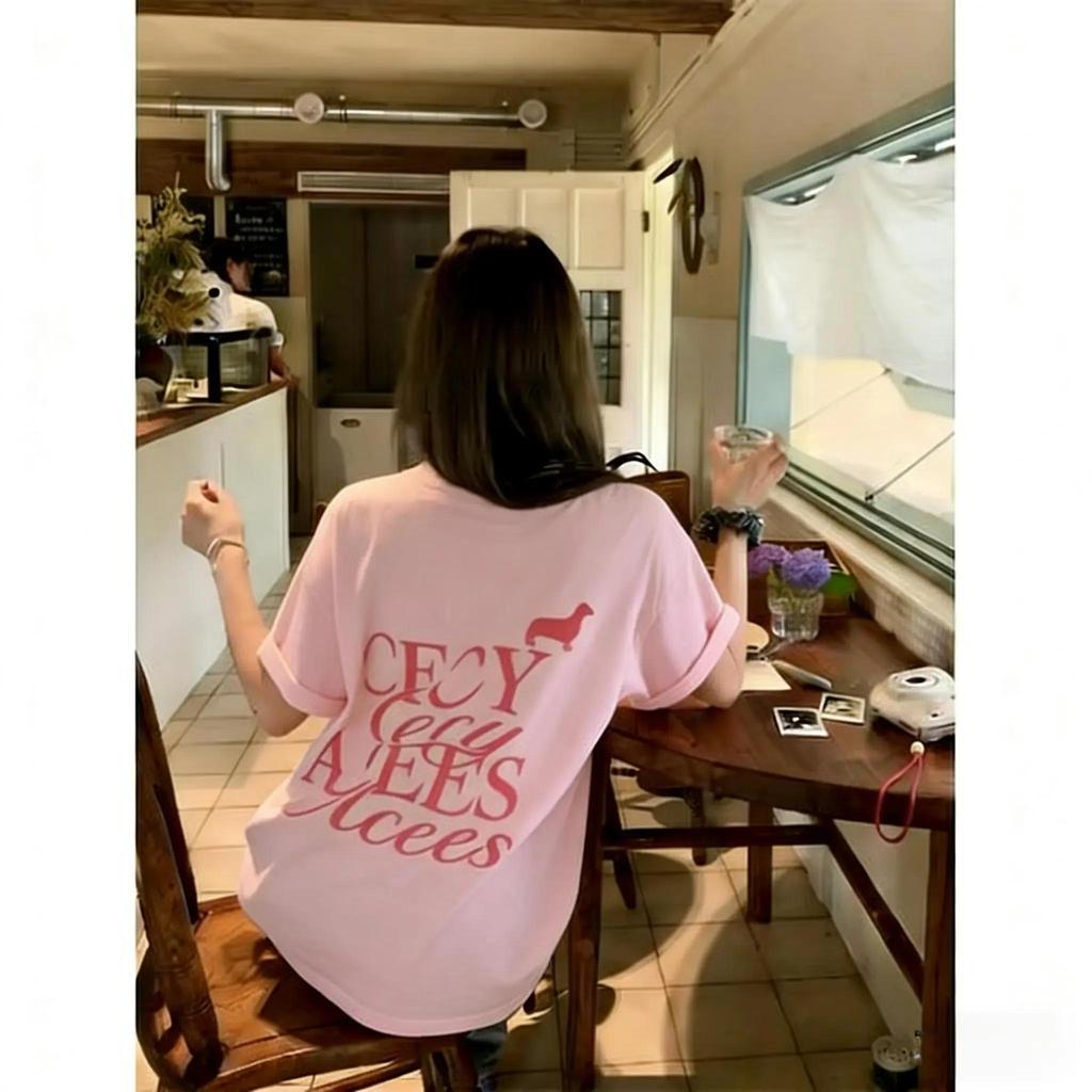 🌷Su.Tee🌷 เสื้อยืด oversize unisex ทรงหลวม สไตล์เกาหลี สตรีทแฟชั่น ผ้าคอตตอนผสมโพลี ไม่หด  ลาย "FCY A