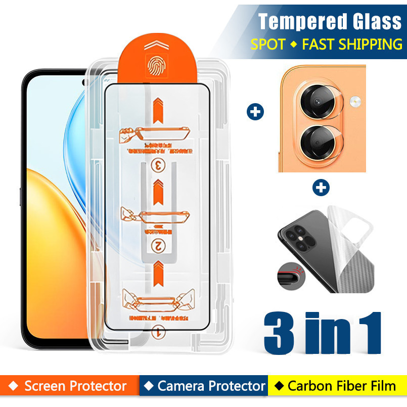 Honor X7e HD 9H ป้องกันหน้าจอ 3 in1 สําหรับ Honor X9d X8d X7d X6d X6c X7c X8c X5c X5b X5d Plus X9c ส