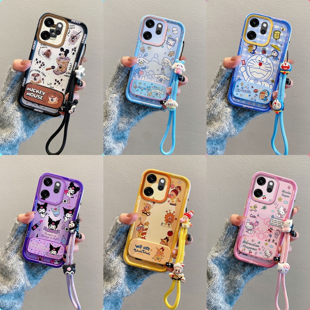 เคส Infinix Smart 9 กระจกการ์ตูนน่ารักพร้อมขาตั้งเคสโทรศัพท์