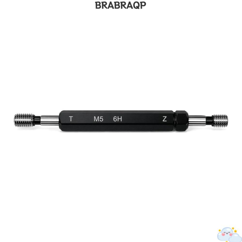 BRABRAA เครื่องวัดเกลียว, M5x0.8 สีดําปลายคู่เครื่องวัดด้าย, วัสดุเหล็กทนทาน 6H Tolerance เมตริกวัดด
