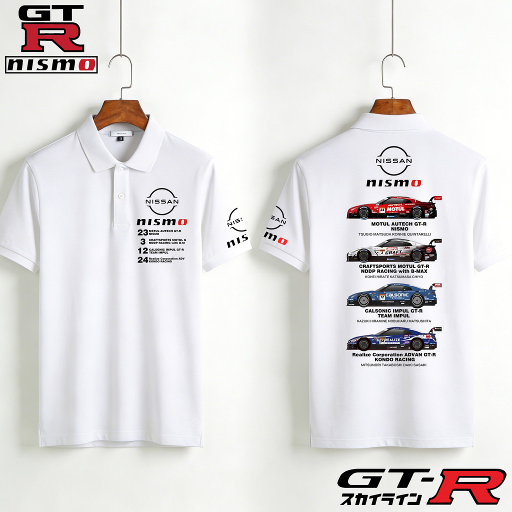 เสื้อโปโล- Racing Polo Shirts - เสื้อโปโล Racing Nismo GTR Nissan GTR Nismo การพิมพ์ Polo Unisex Cot
