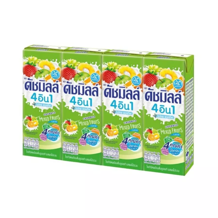 ดัชมิลล์ 4อิน1 นมเปรี้ยวรสผลไม้รวม DutchMill 4in1 Mixed Fruits 165ml. Pack4