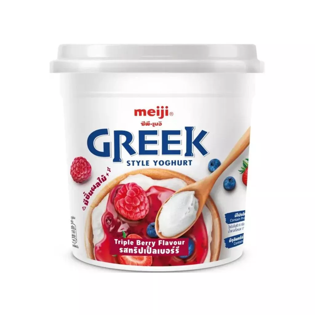 เมจิ กรีกโยเกิร์ตทริปเปิ้ลเบอร์รี Meiji Greek Yoghurt Berry 500g.