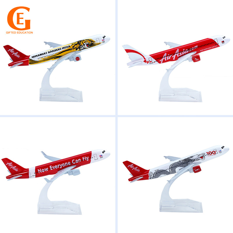 AirAsia เครื่องบินรุ่น Air Asia Airbus 320 เครื่องบินโลหะDiecast Tiger Dragon Planeรุ่นการของเล่นคอล