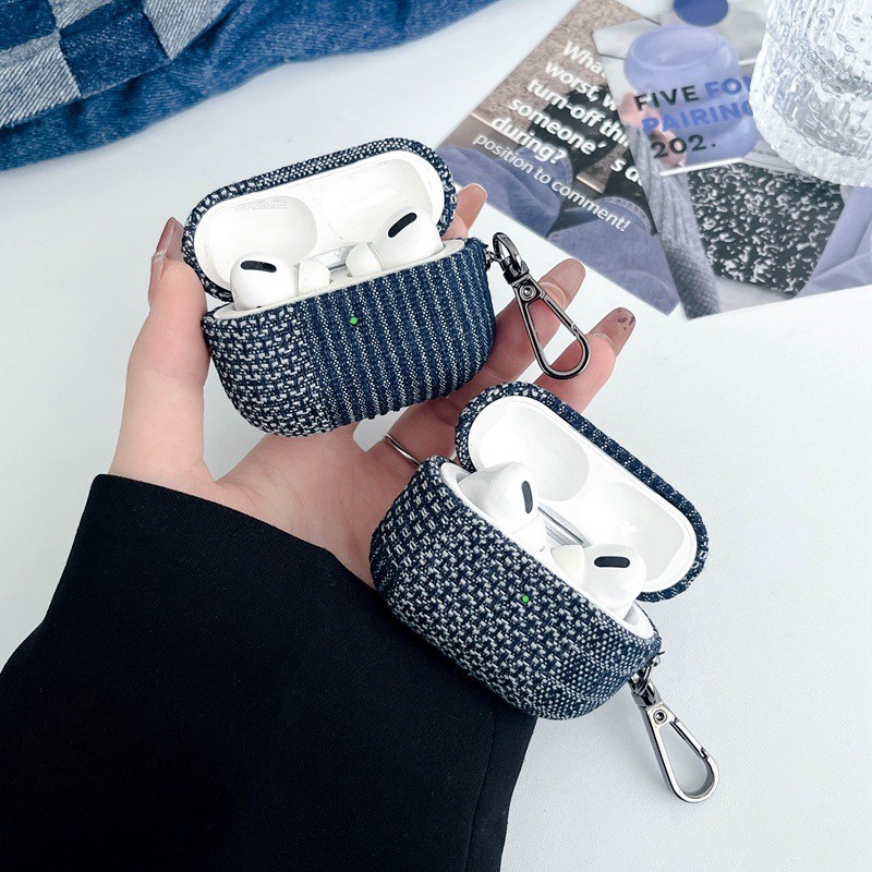 เคสหูฟังที่เหมาะสม Lightning AirPods1 หูฟังเคสป้องกัน Denim Pro หูฟังบลูทูธเคสแข็ง AirPo