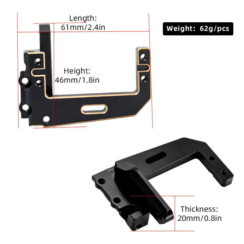 1เซ็ตทองเหลืองServo Mount Bracketสําหรับผลิตภัณฑ์Vanquish VP H10 Optic RC Car