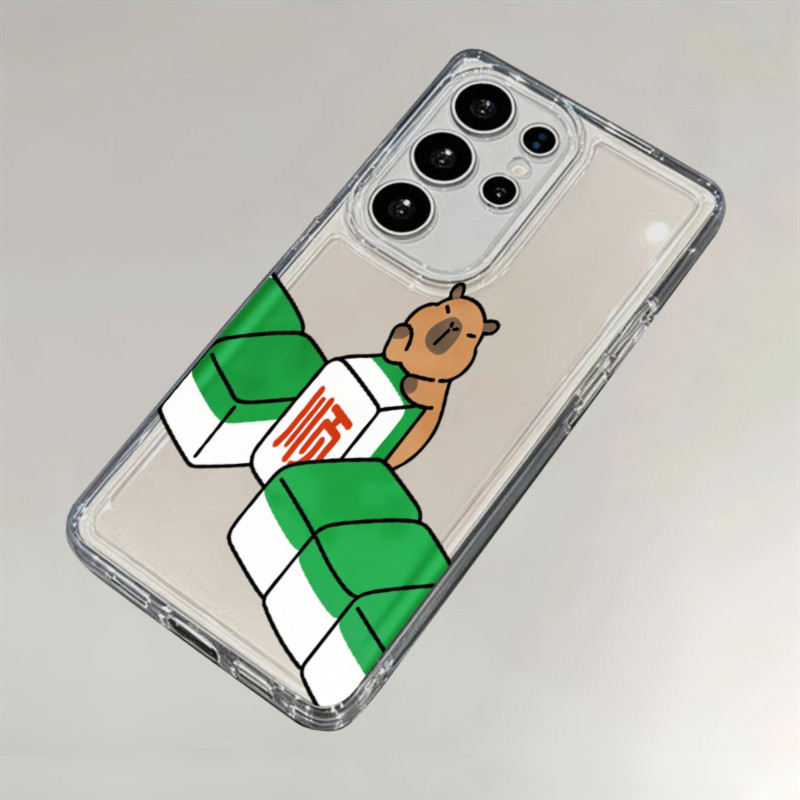 Mahjong Capybara สําหรับ Samsung 25 FE กรณี S26 S24 S23 S22 S21 S20 Ultra FE A16 A12 กันกระแทกป้องกั