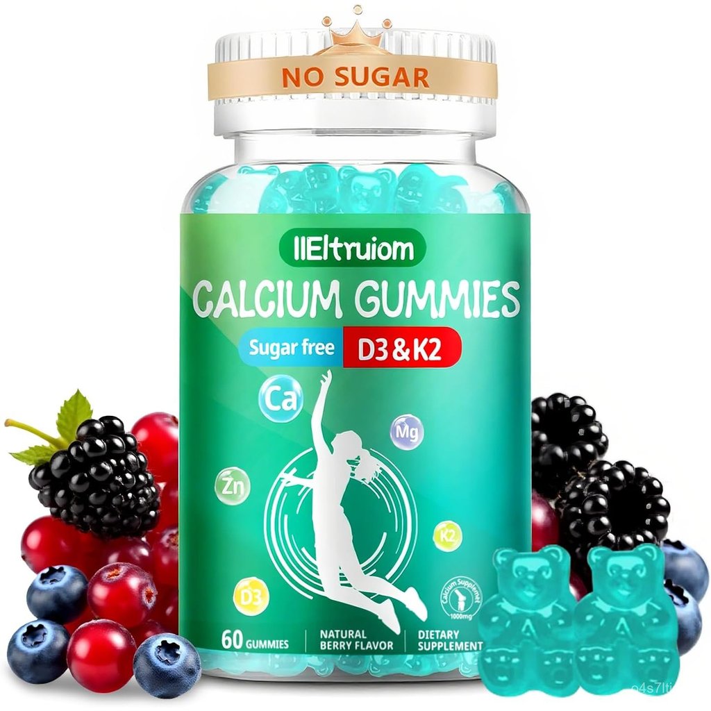 Liposomal Calcium Citrate Gummies for Kids & Teen,1000mg Calcium with Vitamin D3 & K2 for for & Immu