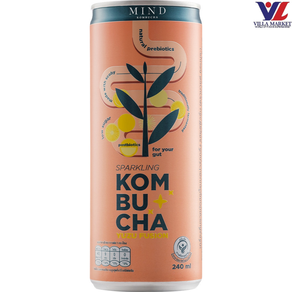 Kombucha Sparkling Yusu Fusion 240Ml คอมบูชา สปาร์คกลิ้ง รสยูซุ 240 มล.