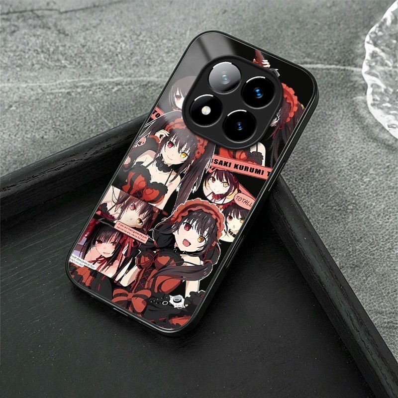 วันที่ a live kurumi tokisaki เคสโทรศัพท์แก้วสําหรับ Xiaomi Redmi หมายเหตุ 11 12 13 14 15 Poco X5 X6