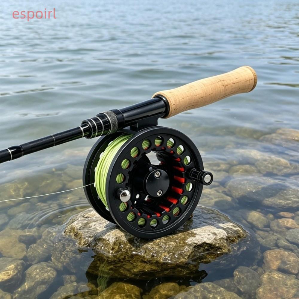 ESPOIR Fly Fishing Reel, Backing Leader อลูมิเนียม Fly Reel Combo, ทนทาน 3/4 5/6 WT WF ลอย Fly Line 