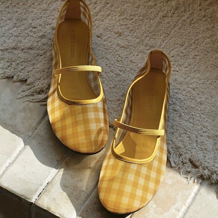 Soft Sole Balletcore Ballet Mary Jane Flats ผู้หญิงปากตื้นชุดลําลองรองเท้า