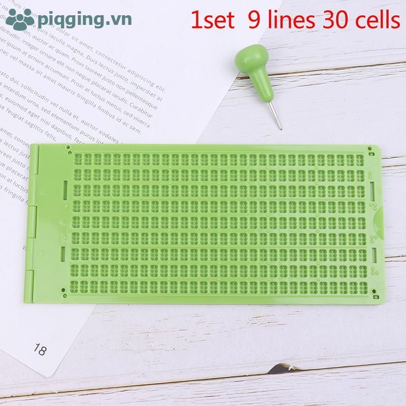 Piqging 9-Line Braille Writing Slate พร้อมสไตลัสสําหรับโรงเรียนและฝึก VN