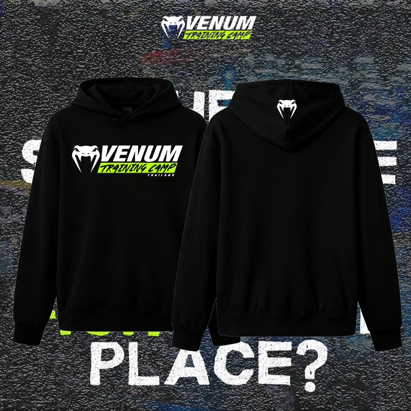 Venum Training Camp Nabil Anane One Championship Hooded Sweatshirt with Unique Print, Pure Cotton, U