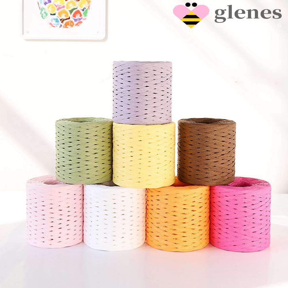 GLENES Raffia Ribbon Party 200m Twine Natural Wrapping Packing Cord