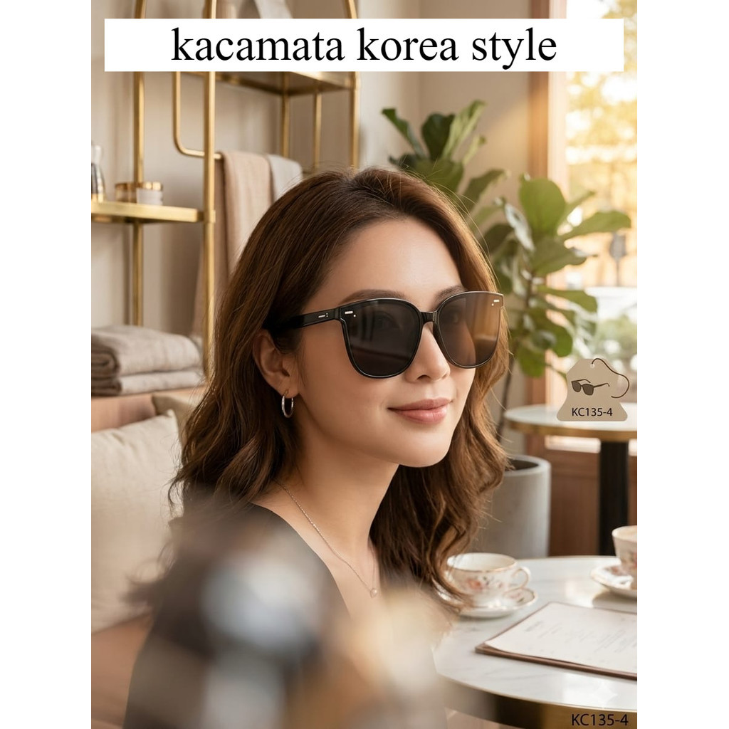 แว่นกันแดดแฟชั่นดีไซน์สี่เหลี่ยม (oversized) kc135