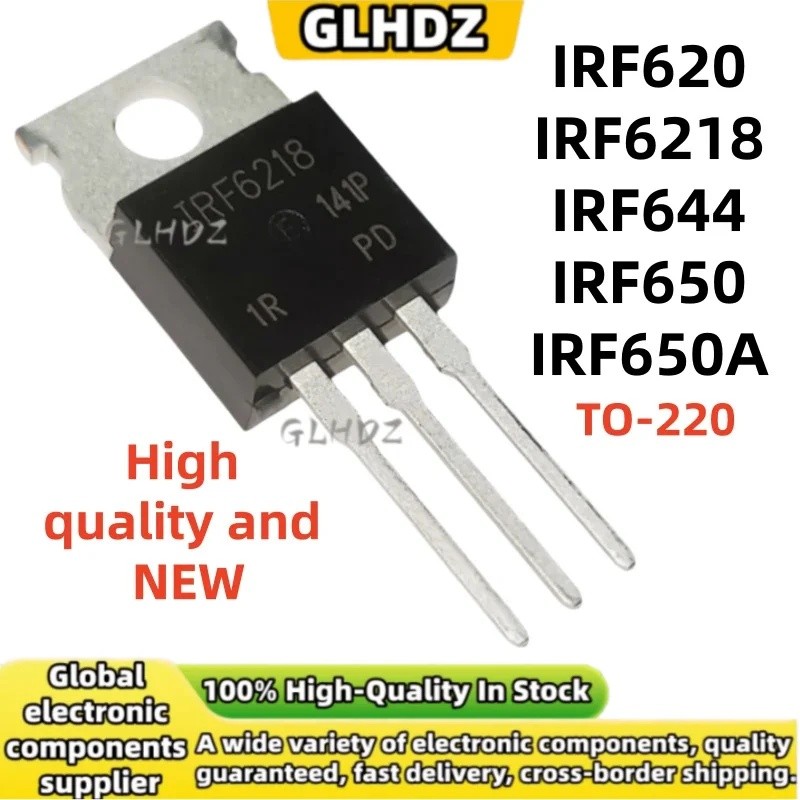 TO-220 5PCS IRF620 IRF6218 IRF644 IRF650 IRF650A คุณภาพสูงและใหม่ในสต็อก