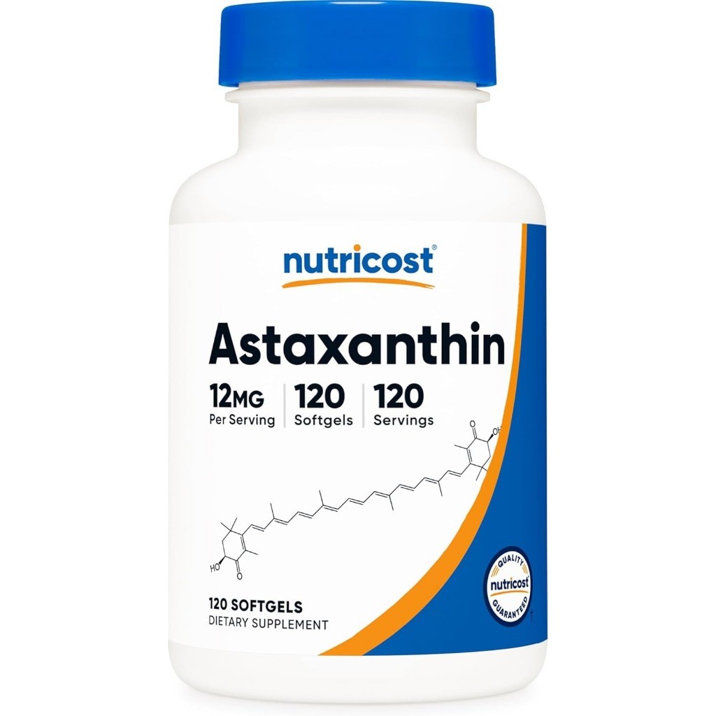 นูทรีคอสท์ แอสต้าแซนทีน 12mg x 120 เม็ด Nutricost Astaxanthin /กินร่วมกับ แอสต้าแซนธิน ไบโอติน บิลเบอร์รี่ คอลลาเจน น...