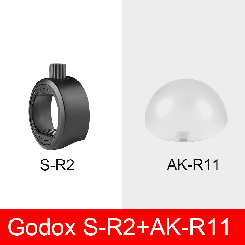 Godox S-R2 หัวกลมแฟลชอะแดปเตอร์ Speedlight + AK-R11 Dome Diffuser สําหรับ TT520 V850 V860 TT600 TT68