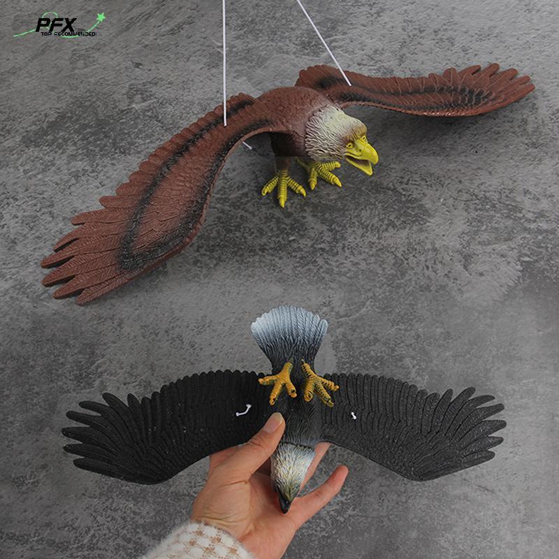 PFX 1 ชิ้นกลางแจ้ง Eagle Figurine แขวนนก Deterrent พลาสติก Eagle เครื่องประดับ Vivid Flying Bird Hawk Decoy สวนหุ่นไล่กา DDC