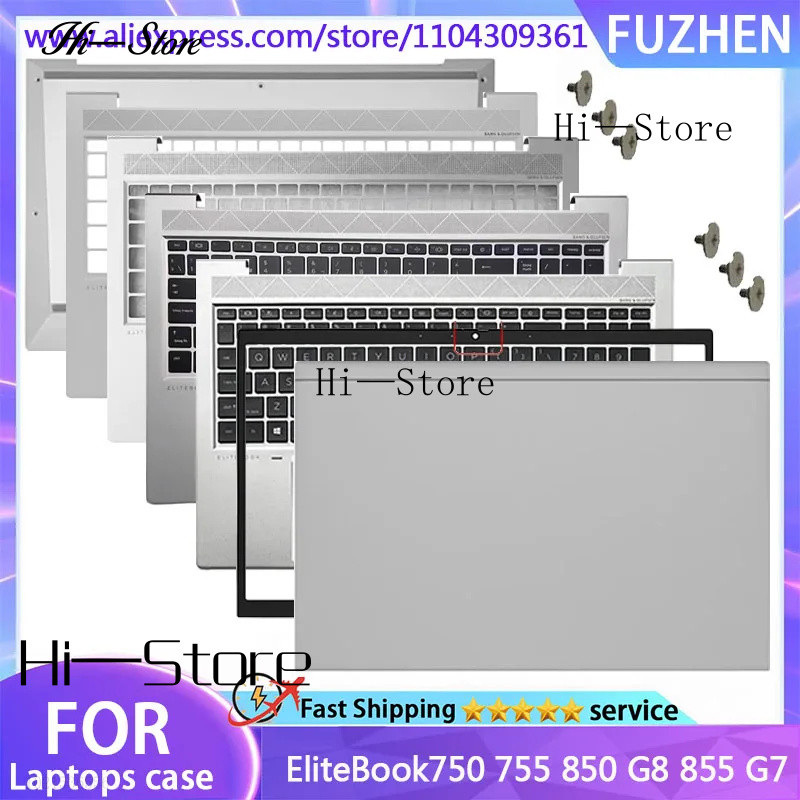 ใหม่สําหรับ EliteBook 750 755 850 G8 855 G7 แล็ปท็อปปกหลัง LCD/กรอบด้านหน้า/Palm Pad/ด้านล่าง/บานพับ