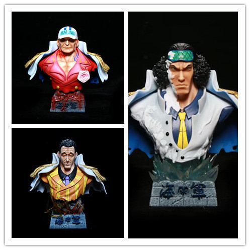 Premium-One Piece Navy Admirals Bust Figures Set - Akainu Aokiji Kizaru อะนิเมะสะสม