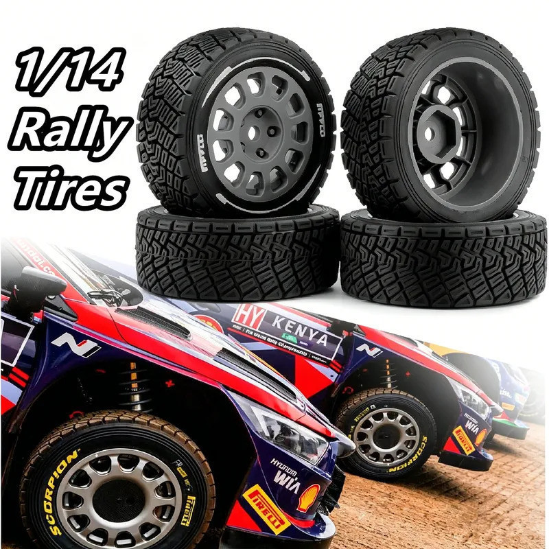 4 ชิ้น 58 มิลลิเมตร 1/10 1/12 1/14 WRC Rally ยาง Racing Tyre 12 มิลลิเมตร Hex สําหรับ MJX 14303 C3 T