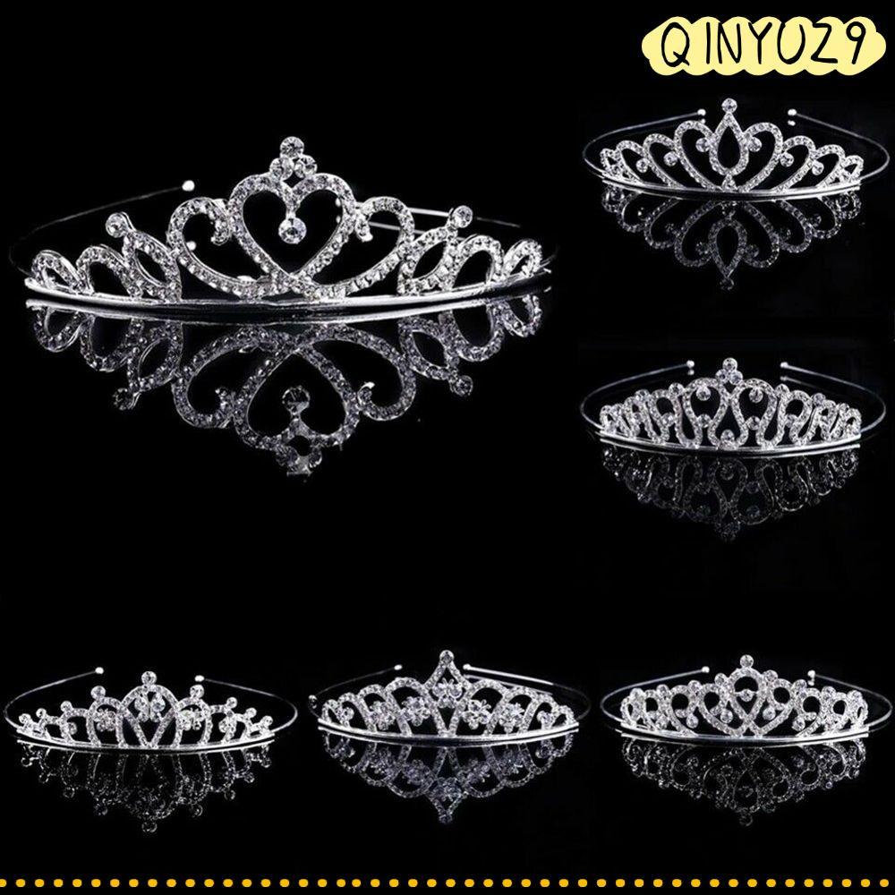 QINYUZ9QX Queen Princess Crown Headband Prom Party สําหรับผู้หญิงเจ้าสาวอุปกรณ์เสริมผม